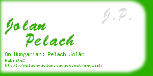 jolan pelach business card